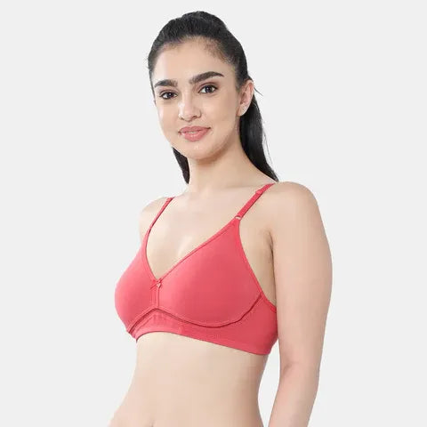 Envie coral cotton moulded T-shirt bra non padded non wired 3/4th coverage comfort bra