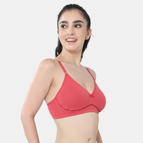 Envie coral cotton moulded T-shirt bra non padded non wired 3/4th coverage comfort bra