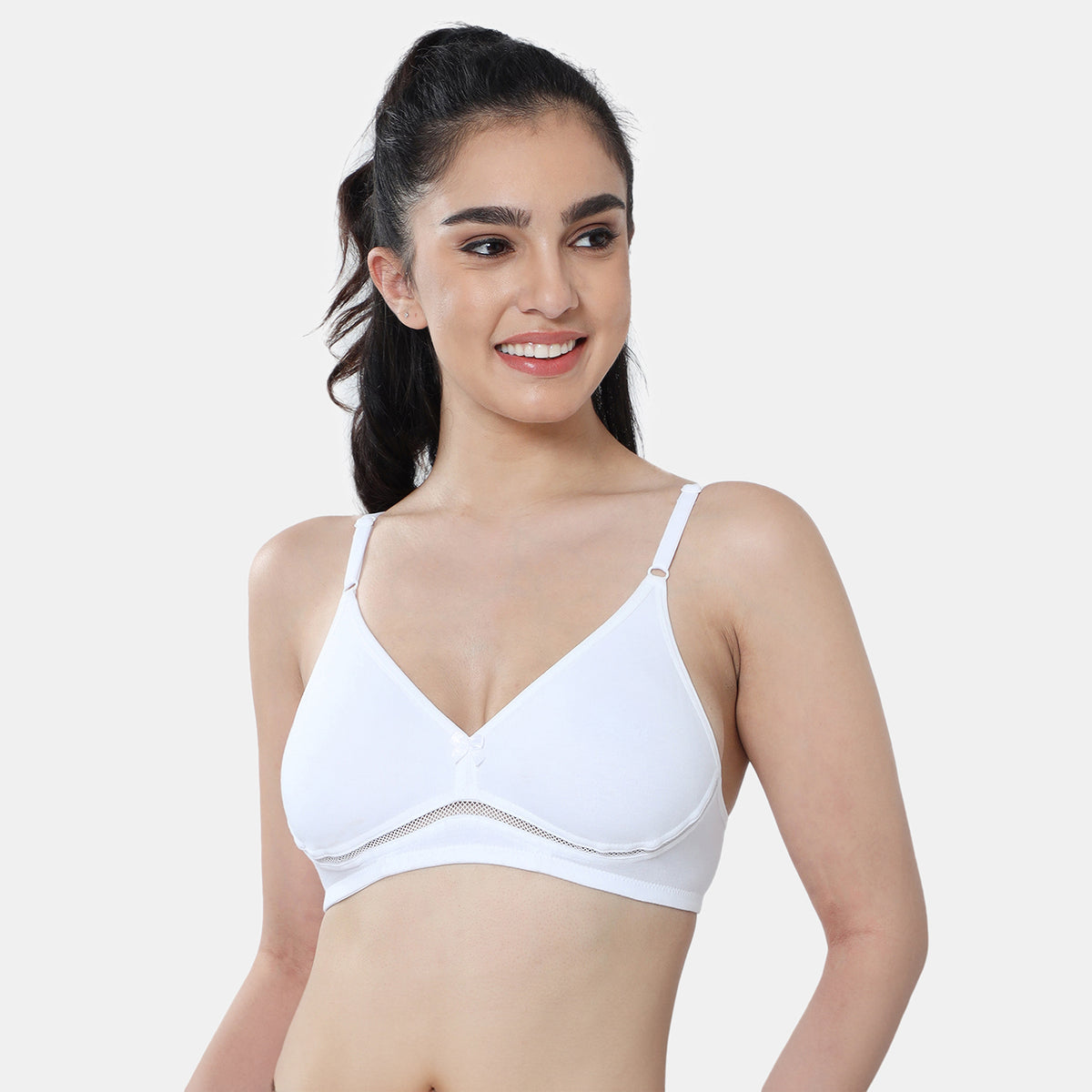 Envie Non-Padded Non-Wired 3/4th Coverage T-Shirt Bra - NVB1112 (White)