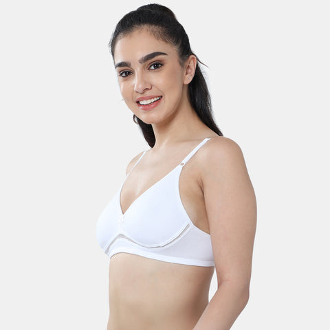 Envie Non-Padded Non-Wired 3/4th Coverage T-Shirt Bra - NVB1112 (White)