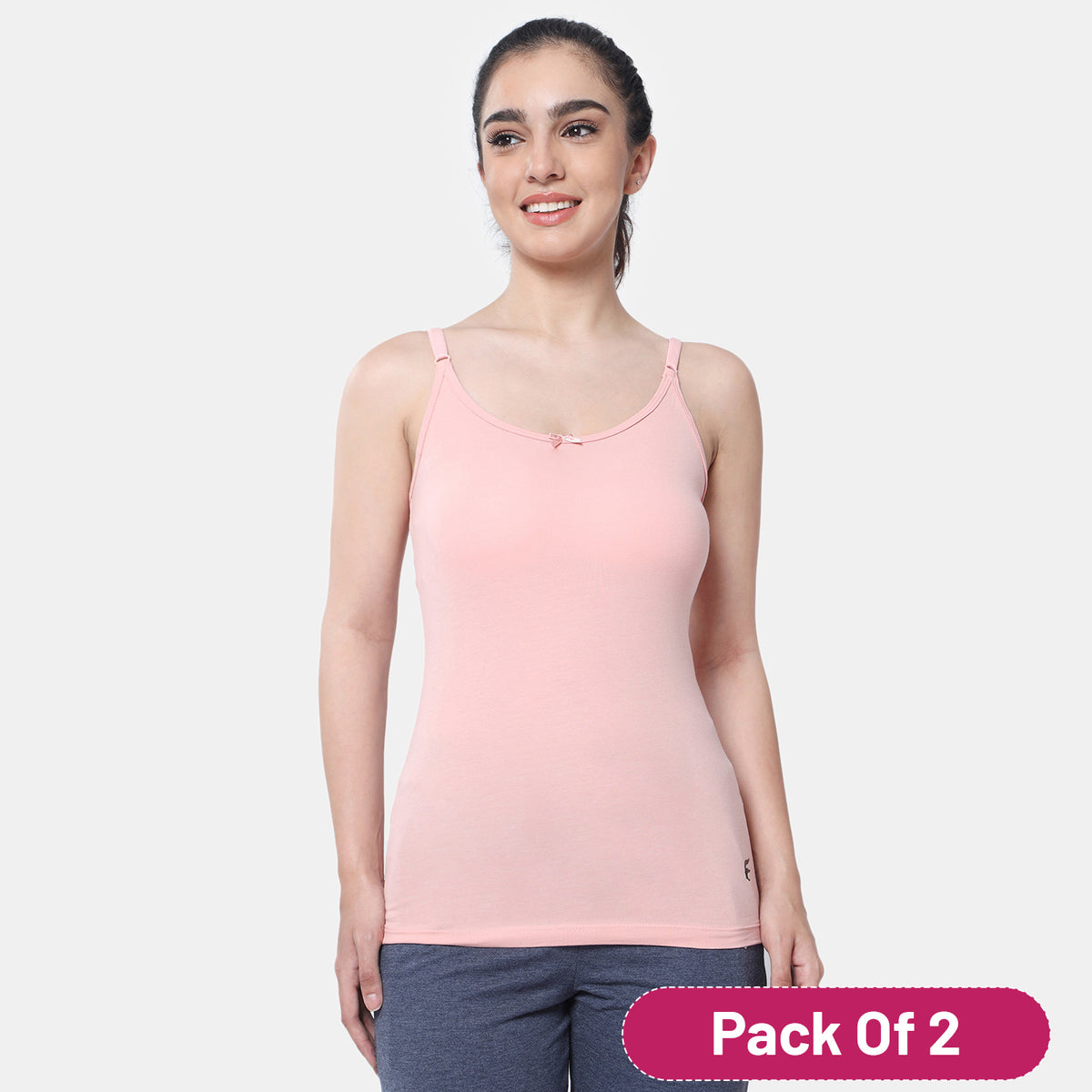 Envie Value+ Regular Fit Round Neck Short Length Basic Camisole - NVC3001 (Peach)