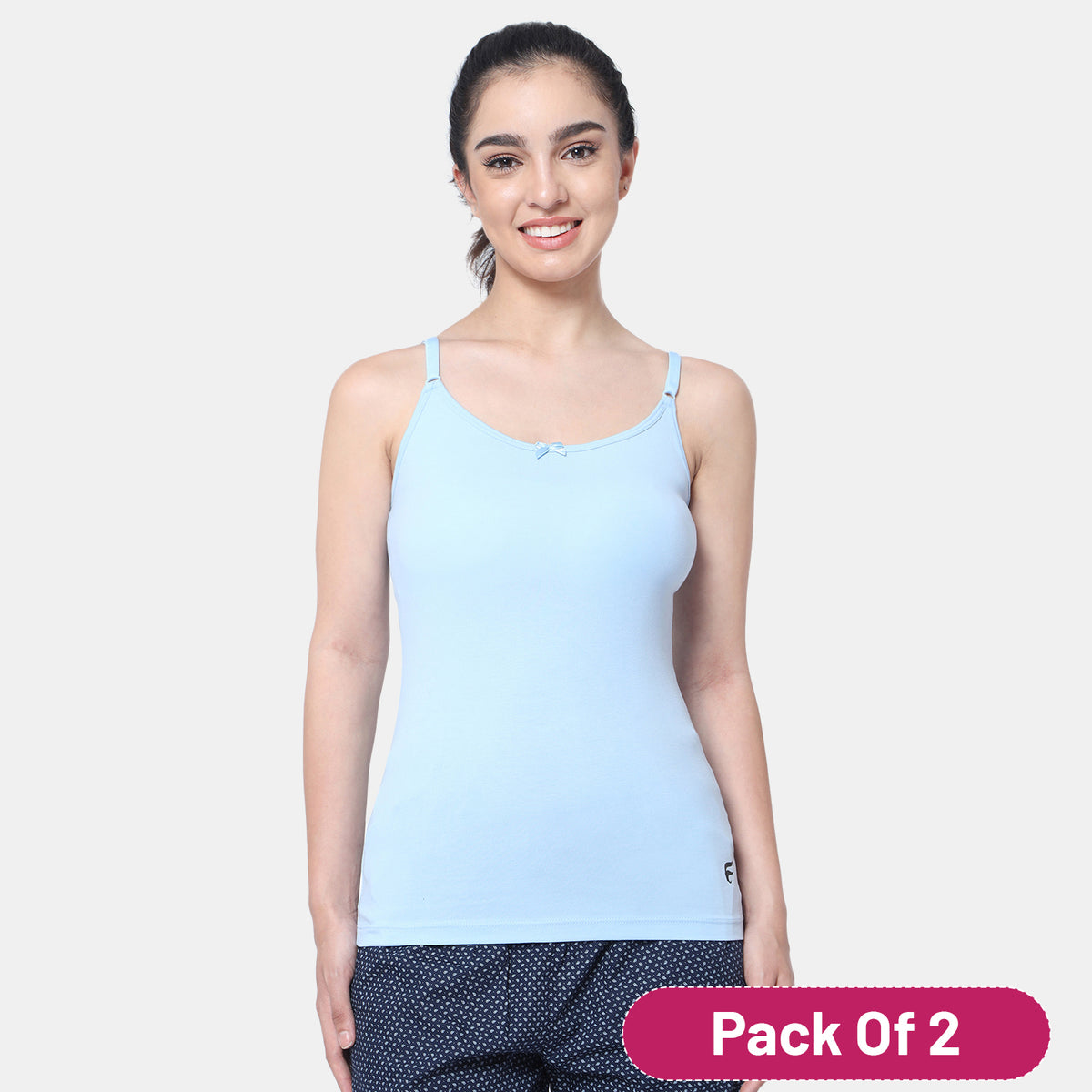 Envie Value+ Regular Fit Round Neck Short Length Basic Camisole - NVC3001 (Powder Blue)