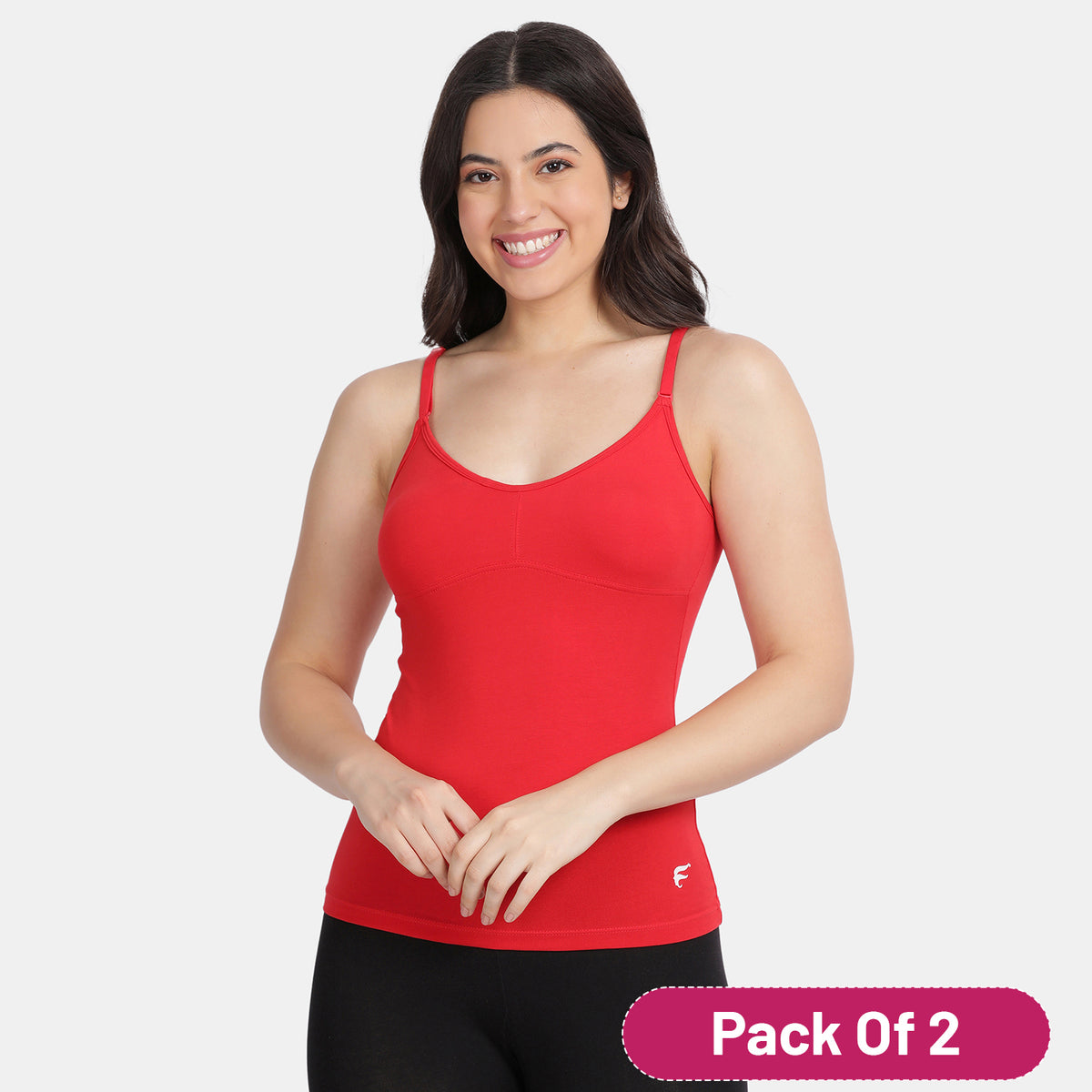 Envie Value+ Regular Fit V-Neck Short Length Moulded Camisole - NVC3004 (True Red)