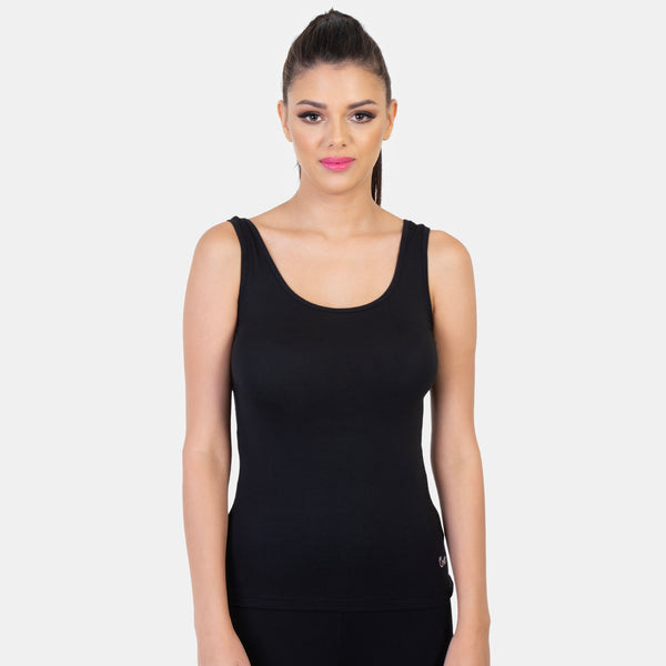 Envie Pack of 2 Regular Fit U-Neck Short Length Tank Top - NVC3006 (Black)