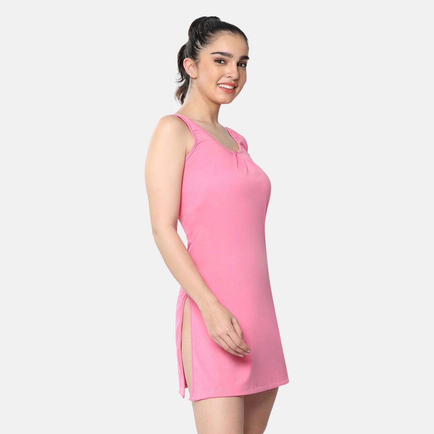 Envie Relaxed Fit Scoop Neck Broad Shoulder Kurta Slip - NVC3028