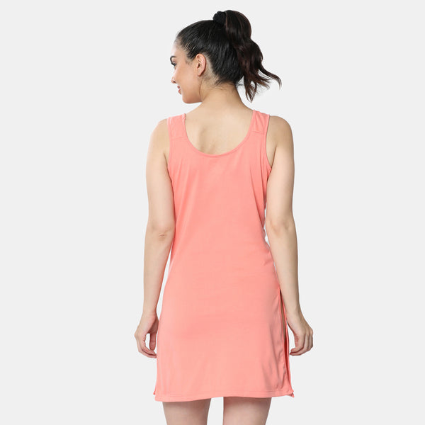 Envie Relaxed Fit Scoop Neck Broad Shoulder Kurta Slip - NVC3028 (Peach)