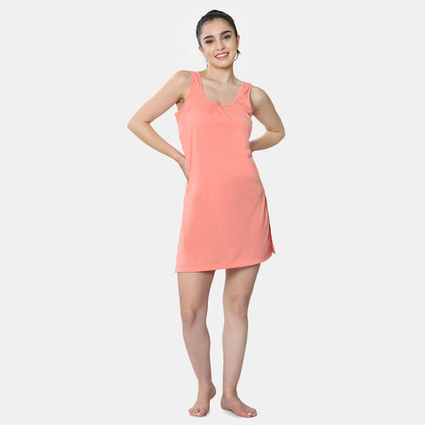 Envie Relaxed Fit Scoop Neck Broad Shoulder Kurta Slip - NVC3028 (Peach)