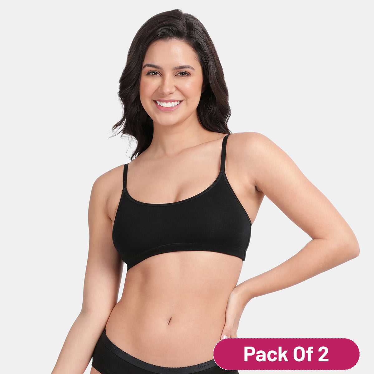 Envie Value+ Girls Non-Padded Non-Wired Full Coverage Beginners Bra - NVGB1008 (Jet Black)