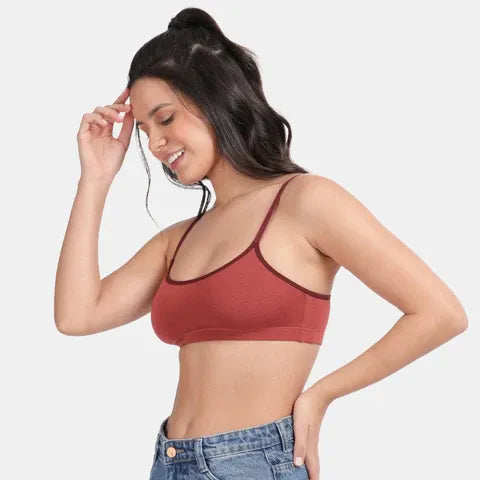 Envie Girls Non-Padded Non-Wired Full Coverage Beginners Bra - NVGB1008 (Light Maroon)