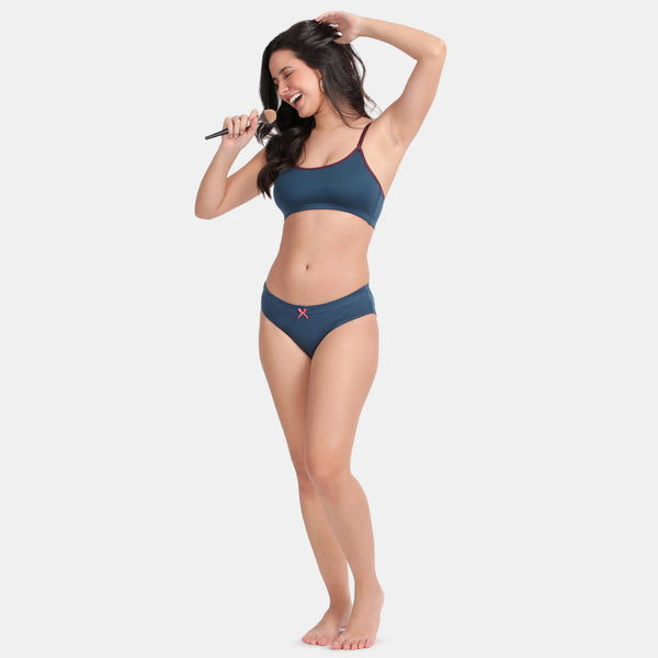 Envie Pack of 2 Girls Non-Padded Non-Wired Full Coverage Beginners Bra - NVGB1008 (Majolica Blue)