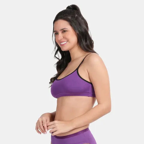 Envie Girls Non-Padded Non-Wired Full Coverage Beginners Bra - NVGB1008 (Purple)