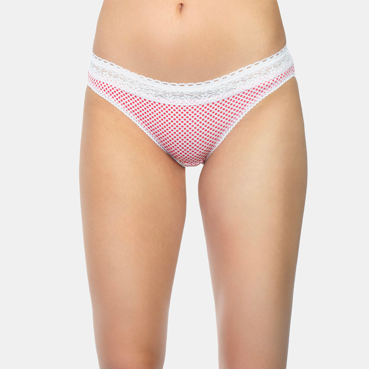 Envie Low Rise Half Coverage Lace Bikini - NVP2019 (Raspberry Polka)