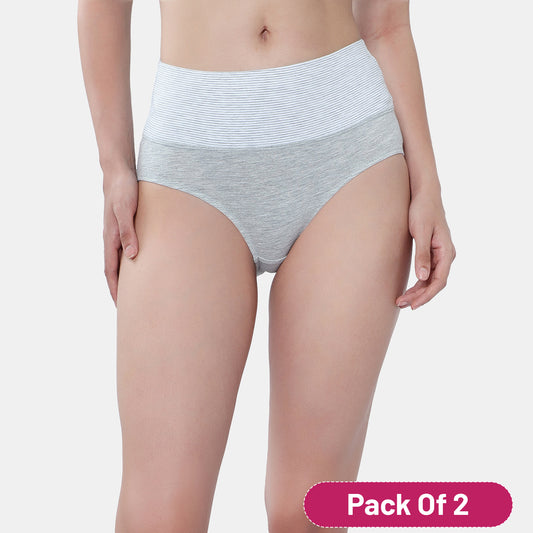 Envie Value+ High Rise Full Coverage Tummy Tucker Panty - NVP2024 (Grey Melange)