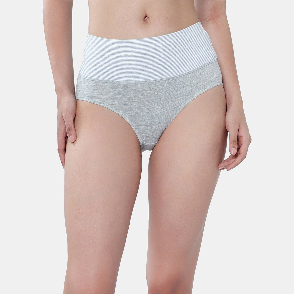 Envie Value+ High Rise Full Coverage Tummy Tucker Panty - NVP2024 (Grey Melange)