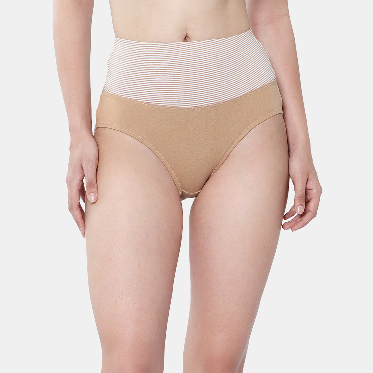 Envie Pack of 2 High Rise Full Coverage Tummy Tucker Panty - NVP2024 (Beige)