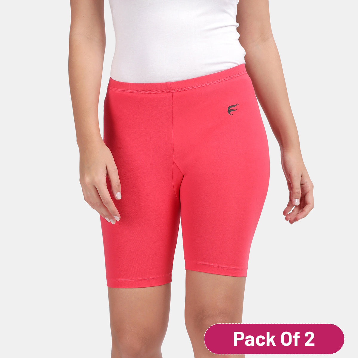Rosebite thigh length cotton cycling shorts for women pack of 2 - Envie NVS5019
