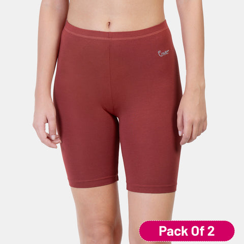 Envie Value+ Hugged Fit Thigh Length Cycling Shorts - NVS5020 (Lt. Maroon)