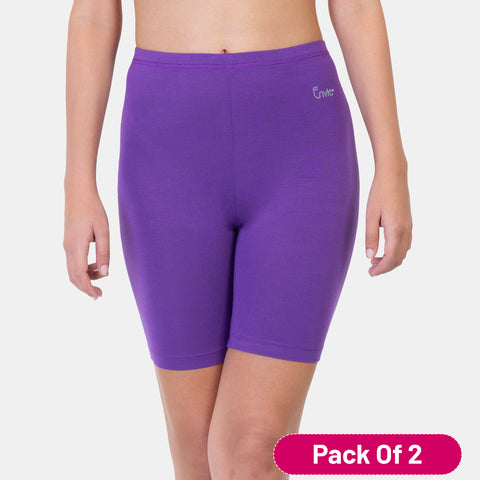 Envie Value+ Hugged Fit Thigh Length Cycling Shorts - NVS5020 (Purple)
