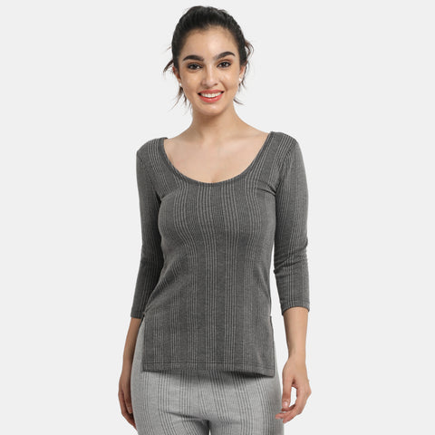 Envie Regular Fit 3/4th Sleeve Thermal Warmer - NVTHTM113 (Anthra Melange)