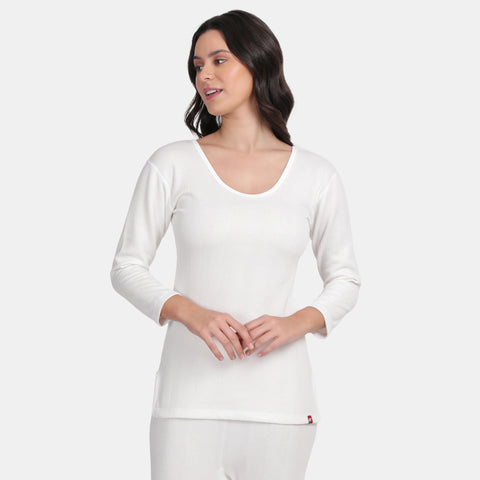 Envie Regular Fit 3/4th Sleeve Thermal Warmer - NVTHTM113 (Off White)