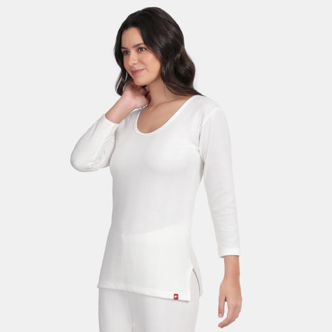 Envie Regular Fit 3/4th Sleeve Thermal Warmer - NVTHTM113 (Off White)