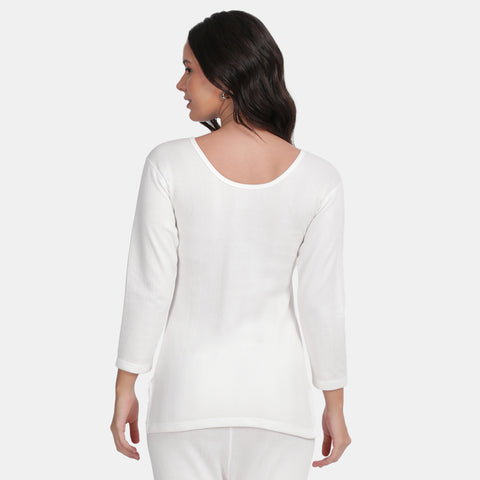 Envie Regular Fit 3/4th Sleeve Thermal Warmer - NVTHTM113 (Off White)