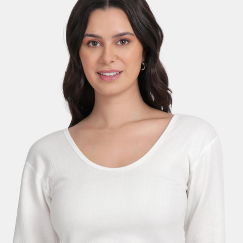Envie Regular Fit 3/4th Sleeve Thermal Warmer - NVTHTM113 (Off White)