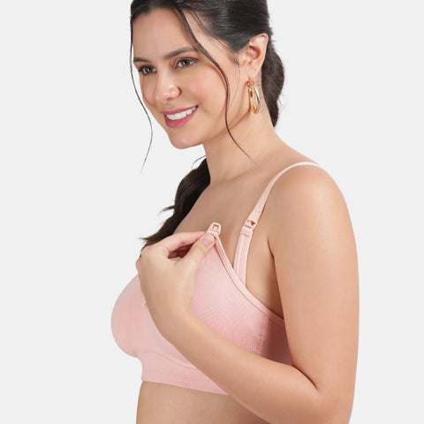Envie Non-Padded Non-Wired 3/4th Coverage Maternity Bra - NVB1116 (Peach)