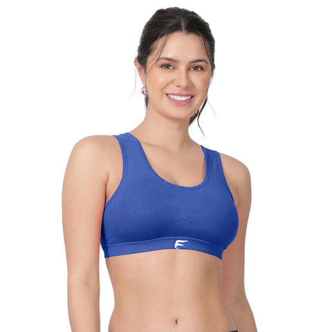 Envie Padded Non-Wired 3/4th Coverage Racerback Sports Bra - NVB1124 (Sapphire)
