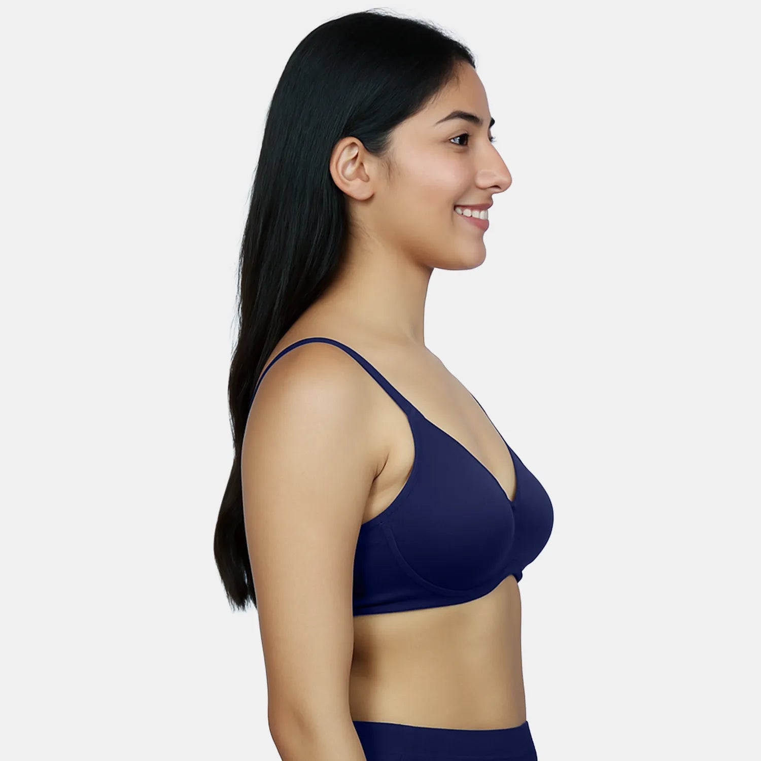 Envie women’s navy T-shirt bra non padded wired 3/4th coverage soft support bra