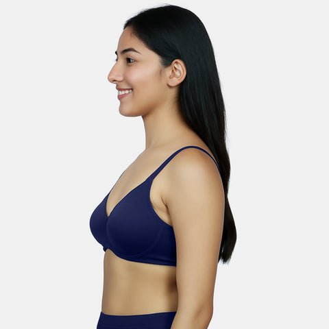 Envie women’s navy T-shirt bra non padded wired 3/4th coverage soft support bra