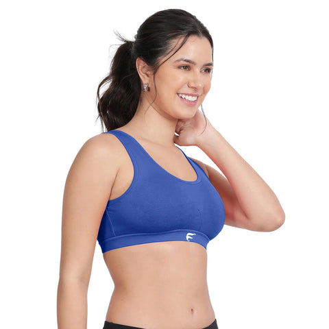 Envie Padded Non-Wired 3/4th Coverage Racerback Sports Bra - NVB1124 (Sapphire)