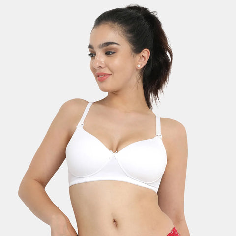 Envie Padded Non-Wired 3/4th Coverage Maternity Bra - NVB1117 (White)
